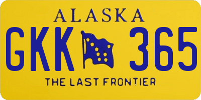 AK license plate GKK365