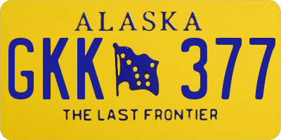 AK license plate GKK377
