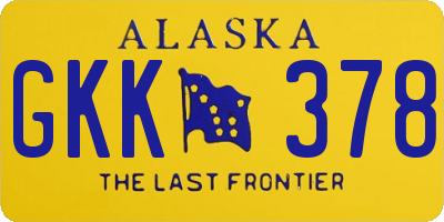 AK license plate GKK378