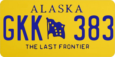 AK license plate GKK383