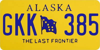 AK license plate GKK385