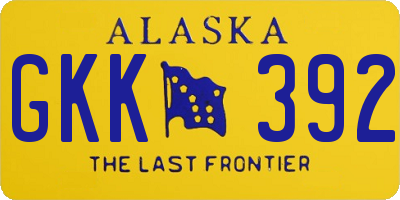 AK license plate GKK392