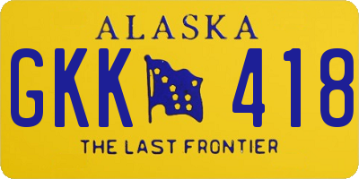 AK license plate GKK418