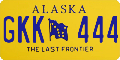 AK license plate GKK444