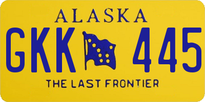 AK license plate GKK445