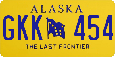 AK license plate GKK454