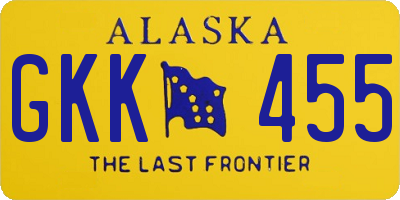 AK license plate GKK455