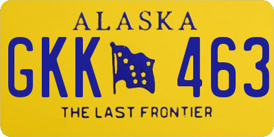 AK license plate GKK463