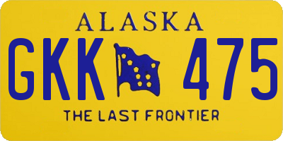AK license plate GKK475