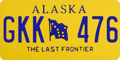 AK license plate GKK476