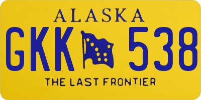 AK license plate GKK538