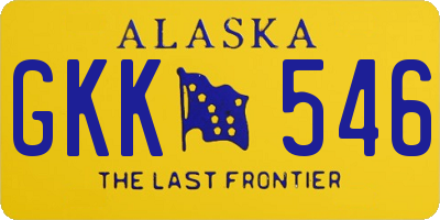 AK license plate GKK546