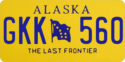 AK license plate GKK560