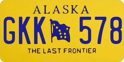 AK license plate GKK578