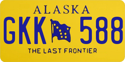 AK license plate GKK588