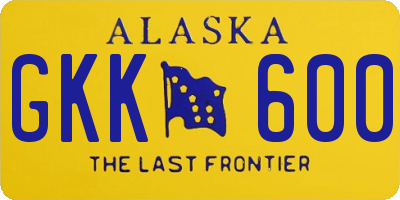 AK license plate GKK600