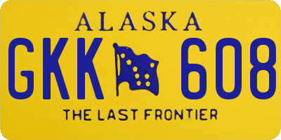 AK license plate GKK608