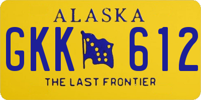 AK license plate GKK612