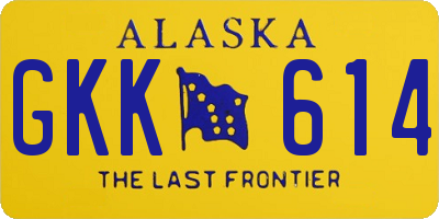 AK license plate GKK614