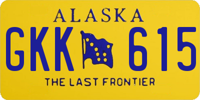 AK license plate GKK615