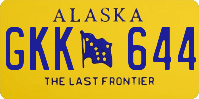 AK license plate GKK644