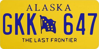 AK license plate GKK647