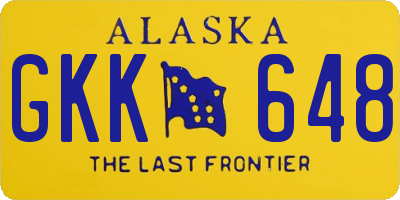 AK license plate GKK648