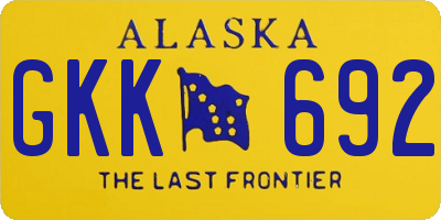 AK license plate GKK692