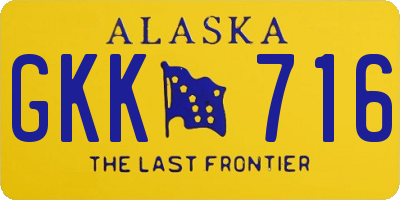 AK license plate GKK716