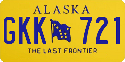 AK license plate GKK721