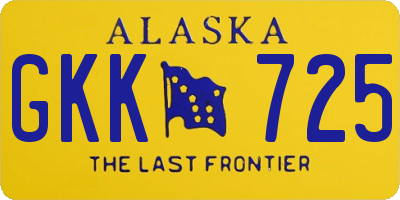 AK license plate GKK725