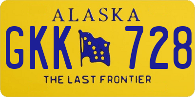 AK license plate GKK728