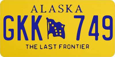 AK license plate GKK749