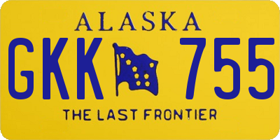 AK license plate GKK755