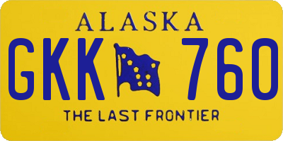 AK license plate GKK760