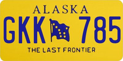 AK license plate GKK785
