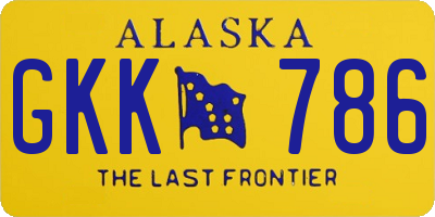 AK license plate GKK786