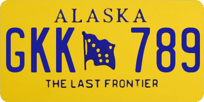 AK license plate GKK789