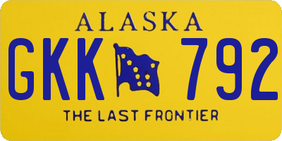 AK license plate GKK792