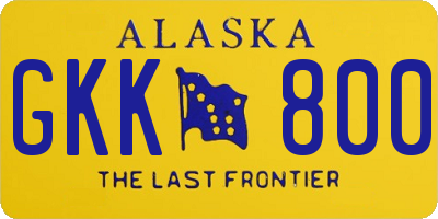 AK license plate GKK800