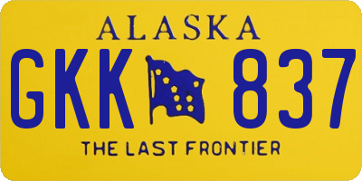 AK license plate GKK837