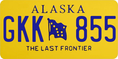 AK license plate GKK855