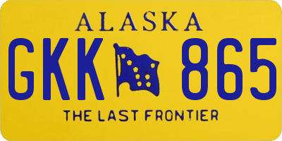 AK license plate GKK865