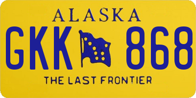 AK license plate GKK868