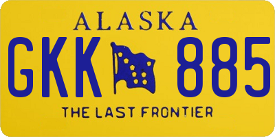 AK license plate GKK885