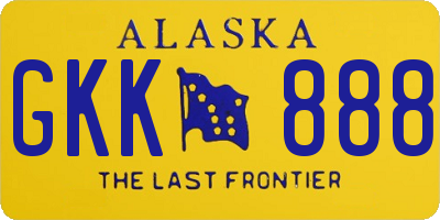 AK license plate GKK888