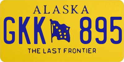 AK license plate GKK895