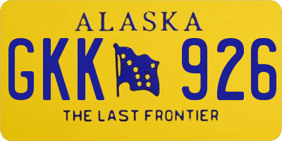 AK license plate GKK926