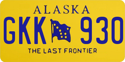 AK license plate GKK930