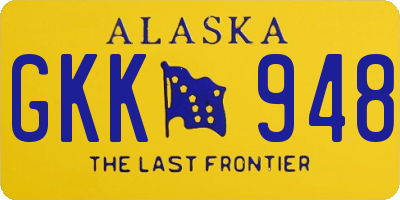 AK license plate GKK948